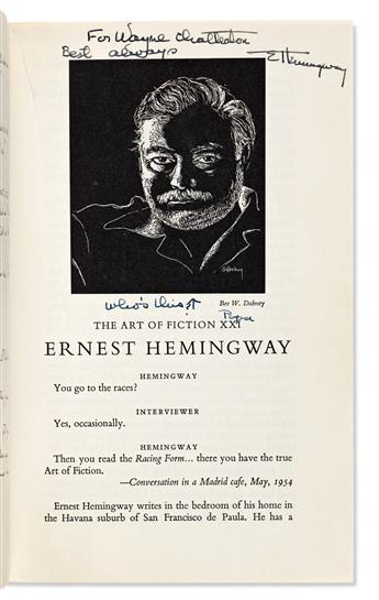 HEMINGWAY, ERNEST. ALS and Inscribed copy of The Paris Review.
